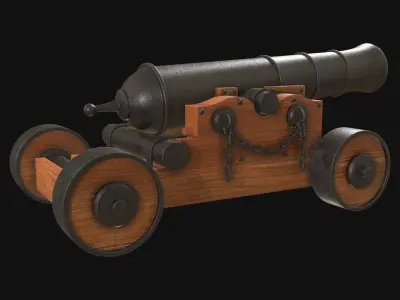 Cannon 4 Low-poly 3D model