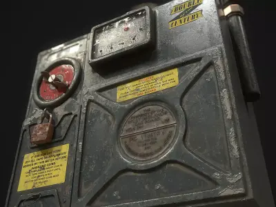 Coin-in-slot domestic gas meter Low-poly 3D model