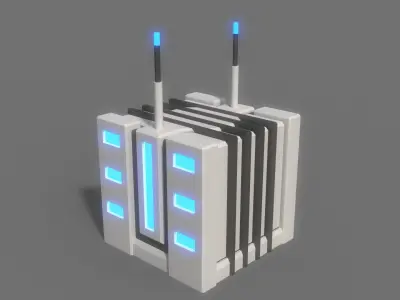 PBR Sci-Fi Building A01 Low-poly 3D model