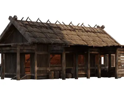 Old Medieval House 39 PBR 4K GameReady Low-poly 3D model