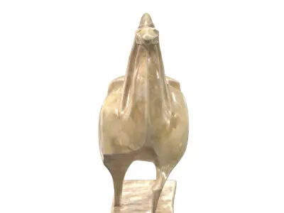 Horse abstract marble statues Low-poly 3D model