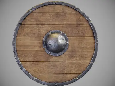 Round shield Free low-poly 3D model