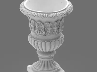 Classical Garden Urn Planter Realistic Aged Stone 3D Print Model 3D print model