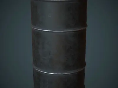 Barrel PBR Low Poly metal Low-poly 3D model