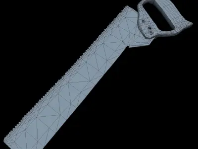 Handsaw Low Poly knife with wooden handle Low-poly 3D model