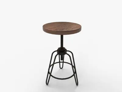 Trenton Metalworks Revolving Bar Stool 3D model
