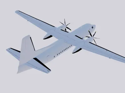 Fokker 50 3D model purchase
