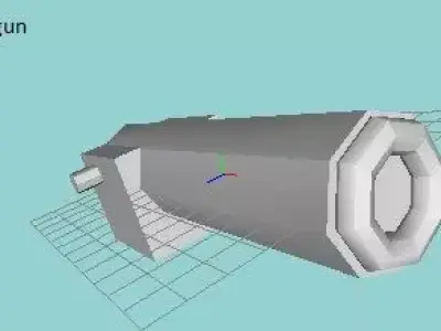 navy gun Free low-poly 3D model