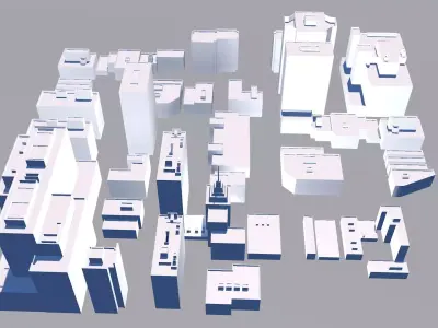 Buildings City building industrial park commercial housing 3D model