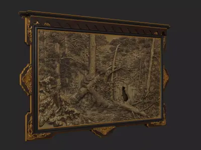 Antique Puzzle Frame Low-poly 3D model