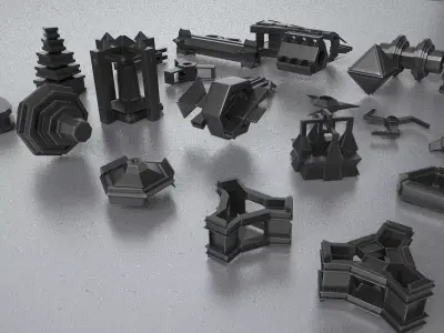 Kitbash-5 metal structure 3D model