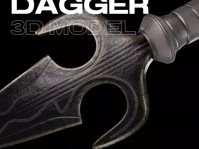 Game Ready Tactical Dagger   Low-poly 3D model