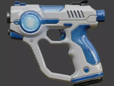 Futuristic Sci-Fi Pulse Pistol 3D  Low-poly 3D model