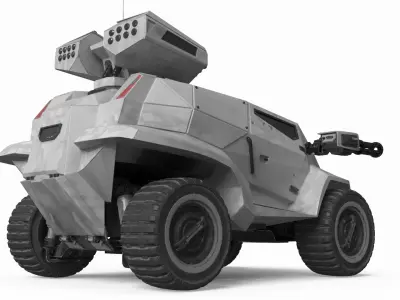 Old Fantastic War Vehicle Winter Color 3D model