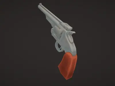Style World - Wild West Revolver - Rigged and Animated Low-poly 3D model