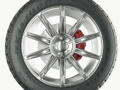 Tire  Rim and Brake  Plates 3D model