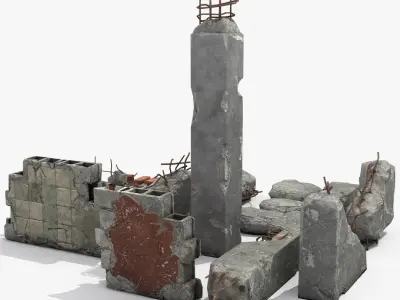 Concrete debris 3D model