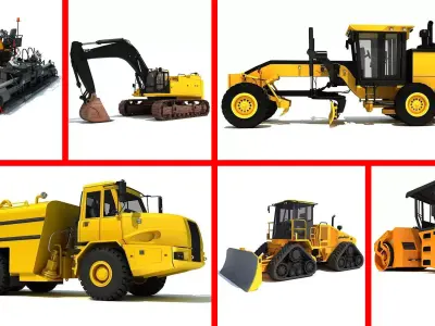 Public Works Vehicles and Machines 3D Model Pack