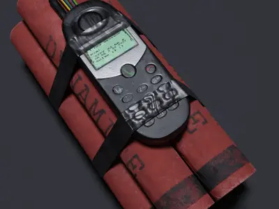 Dynamite phone bomb Low-poly 3D model