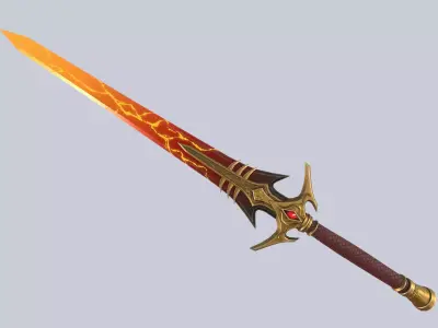 Fire blade Low-poly 3D model get