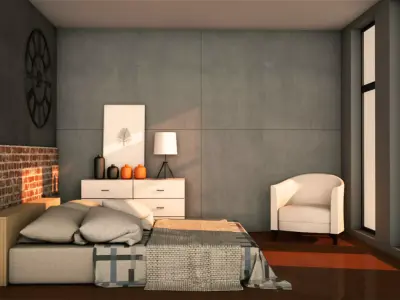 Industrial Minimalist Concept Room 3D model