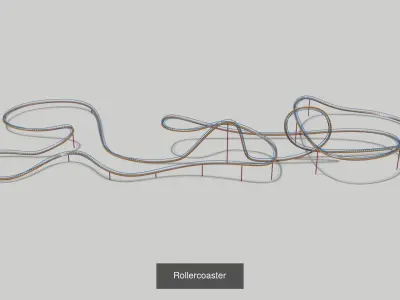 TWO Rollercoaster 3D Model Pack 3