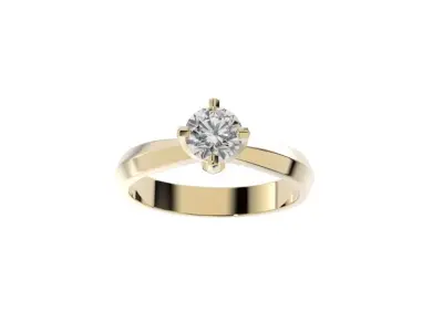 Solitaire rings with modern cross head 3D print model