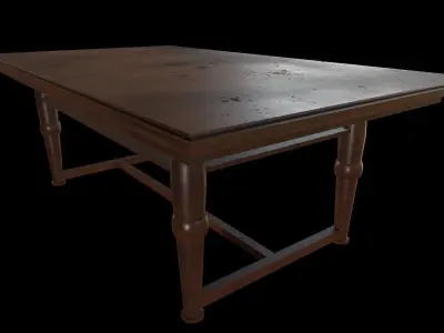 old Table Low-poly 3D model