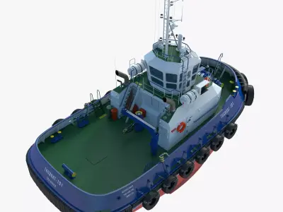 Towing Ship - Detailed 3D Model 3D model