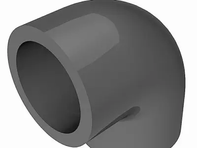 PVC Elbows 90 Degrees - Socket Ends Free 3D model