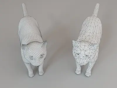 Low Poly Cat Animal  Low-poly 3D model