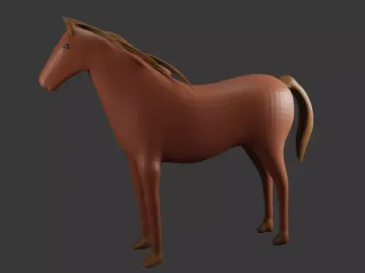 Low Poly Rigged Horse 3d Model 3D model