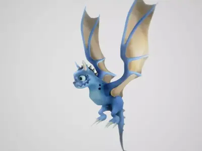 Vyvern Character Hand Painted Animated Low-poly 3D model