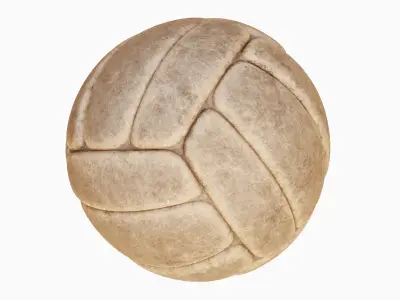 Old Leather Volleyball Ball 05 3D model