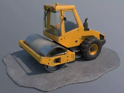 Road Roller Low-poly 3D model buy