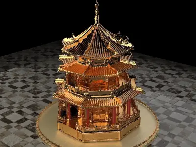 Chinese ancient tower 3D model buy