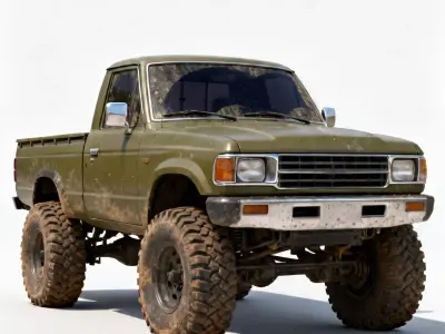 Realistic 1990s Rural Off-Road 4x4 3D Model Low-poly 3D model