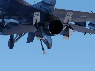 F-16C Game ready Rigged Animated with Weapons Low-poly 3D model