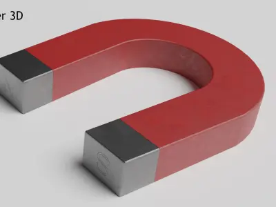 U-Shaped Magnet Low-poly 3D model