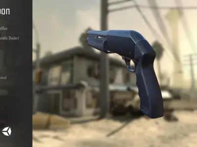 ShotGun PBR gun in video game Low-poly 3D model