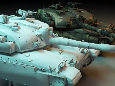 Modern Battle Tank Free 3D model
