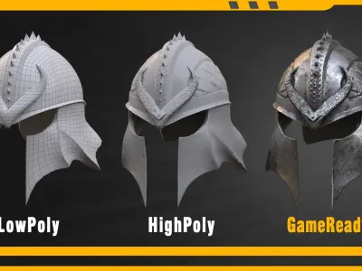25 Helmet Basemesh Low-poly 3D model