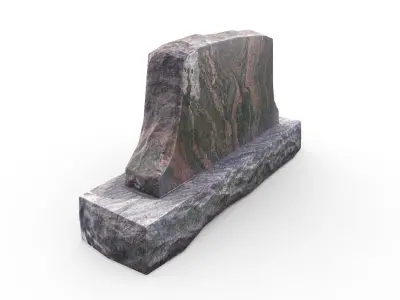 Gravestone Low-poly 3D model 9