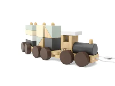 KIDS CONCEPT Neo Wooden Block Toy Train 3D model