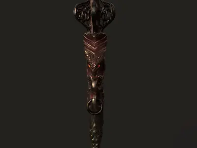 Combat Staff 03 V2 Low-poly 3D model