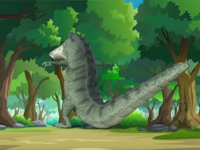Cartoon Crocodile Rigged 3D model