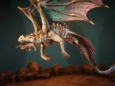 Wyrms game ready Low-poly 3D model