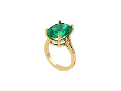 Oval Solitaire Ring 3D print model 14