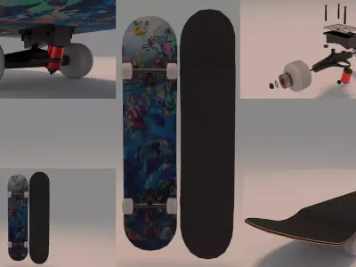 Anime Pokemon Skateboard 3D model