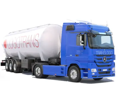 Mercedes Actros With Tipping Silo 3D model